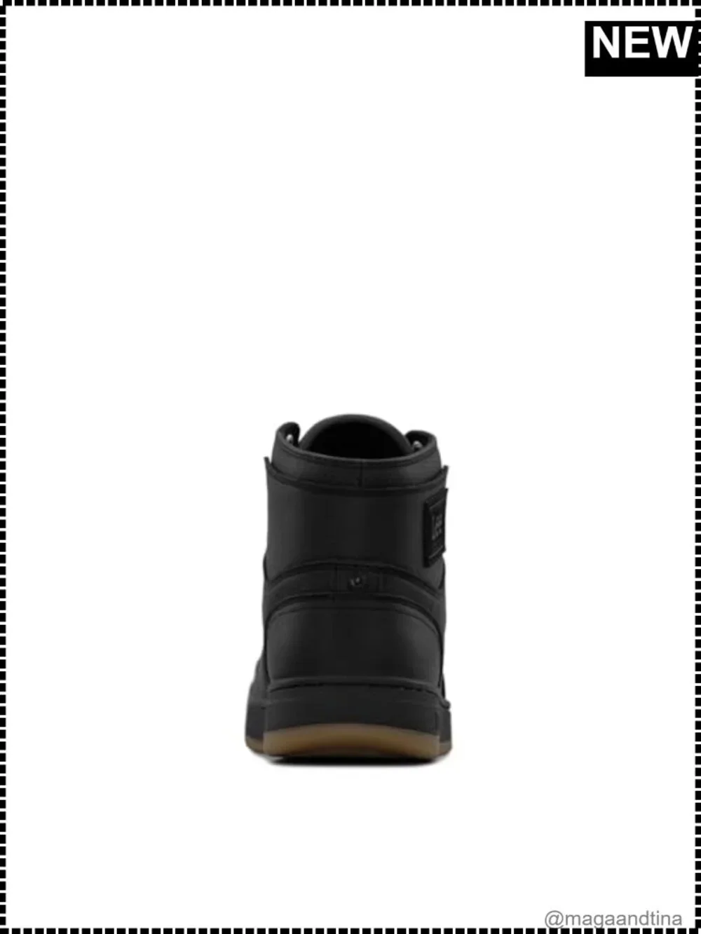 High Top Retro Court Sneaker Faux Leather Denim Casual